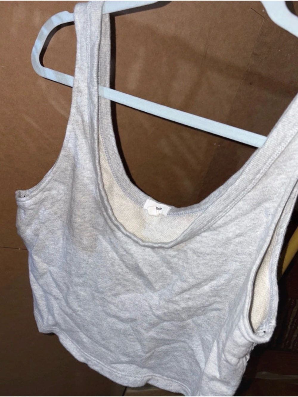 aerie Light Gray Ribbed Bandeau Tank